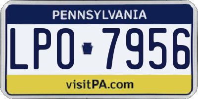 PA license plate LPO7956