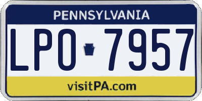 PA license plate LPO7957