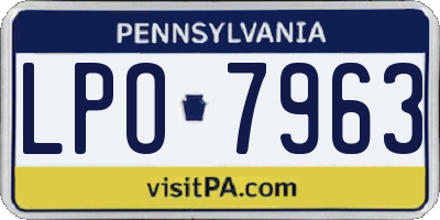 PA license plate LPO7963