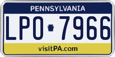 PA license plate LPO7966