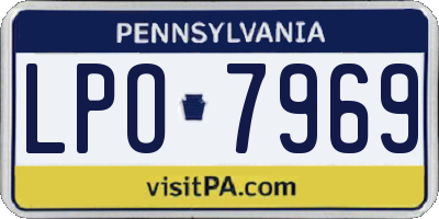 PA license plate LPO7969
