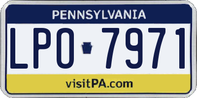 PA license plate LPO7971