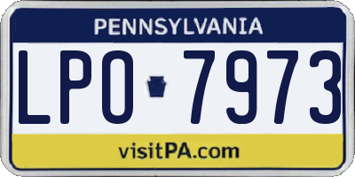 PA license plate LPO7973