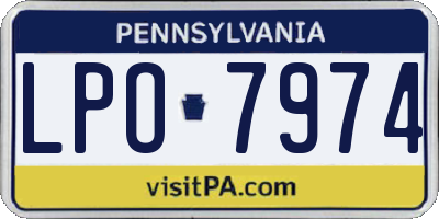 PA license plate LPO7974