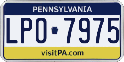 PA license plate LPO7975