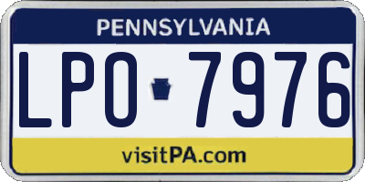 PA license plate LPO7976