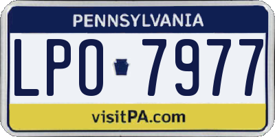 PA license plate LPO7977