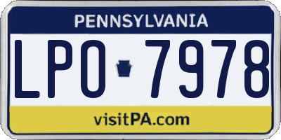 PA license plate LPO7978