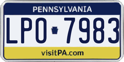 PA license plate LPO7983