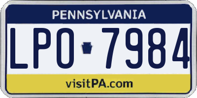 PA license plate LPO7984