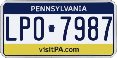 PA license plate LPO7987