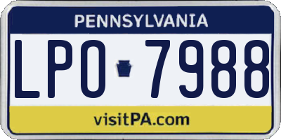 PA license plate LPO7988