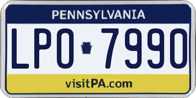 PA license plate LPO7990