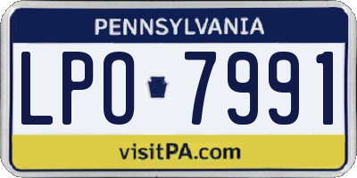 PA license plate LPO7991