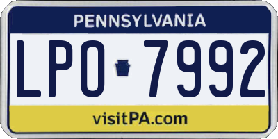 PA license plate LPO7992