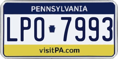 PA license plate LPO7993