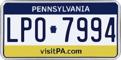 PA license plate LPO7994