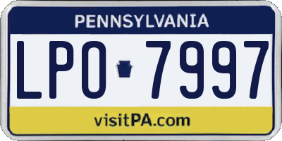 PA license plate LPO7997