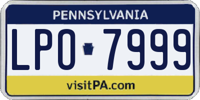 PA license plate LPO7999