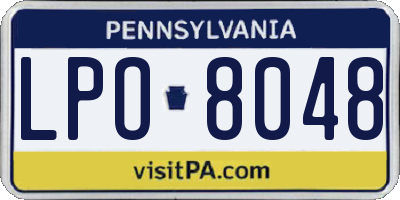 PA license plate LPO8048