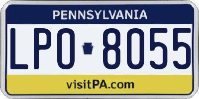 PA license plate LPO8055