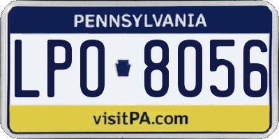PA license plate LPO8056