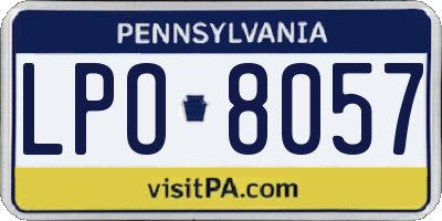PA license plate LPO8057