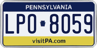 PA license plate LPO8059