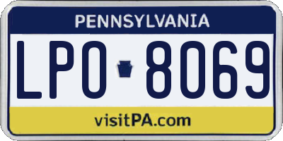 PA license plate LPO8069