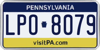 PA license plate LPO8079