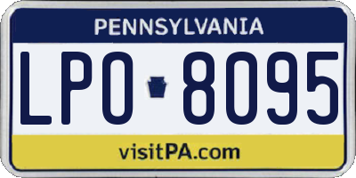 PA license plate LPO8095