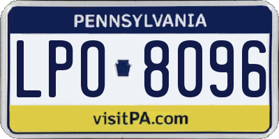 PA license plate LPO8096