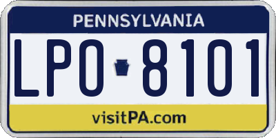 PA license plate LPO8101