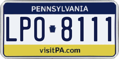 PA license plate LPO8111