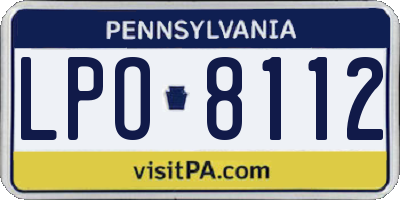PA license plate LPO8112