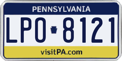 PA license plate LPO8121