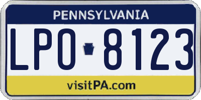 PA license plate LPO8123