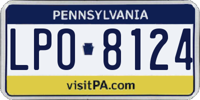 PA license plate LPO8124