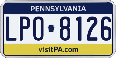 PA license plate LPO8126