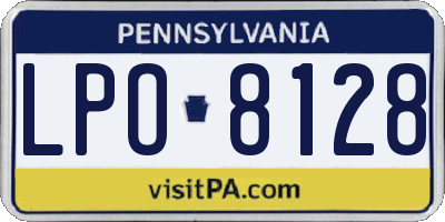 PA license plate LPO8128