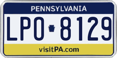 PA license plate LPO8129