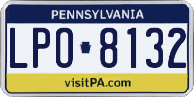 PA license plate LPO8132