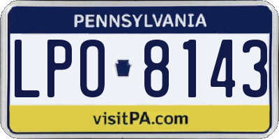 PA license plate LPO8143