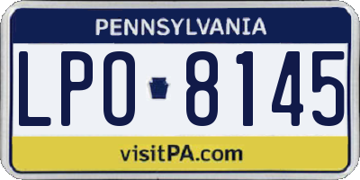 PA license plate LPO8145