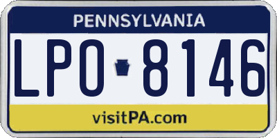 PA license plate LPO8146