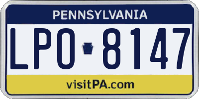 PA license plate LPO8147