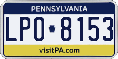 PA license plate LPO8153
