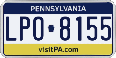PA license plate LPO8155