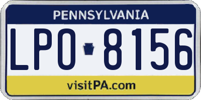 PA license plate LPO8156