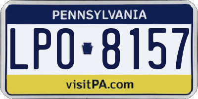 PA license plate LPO8157